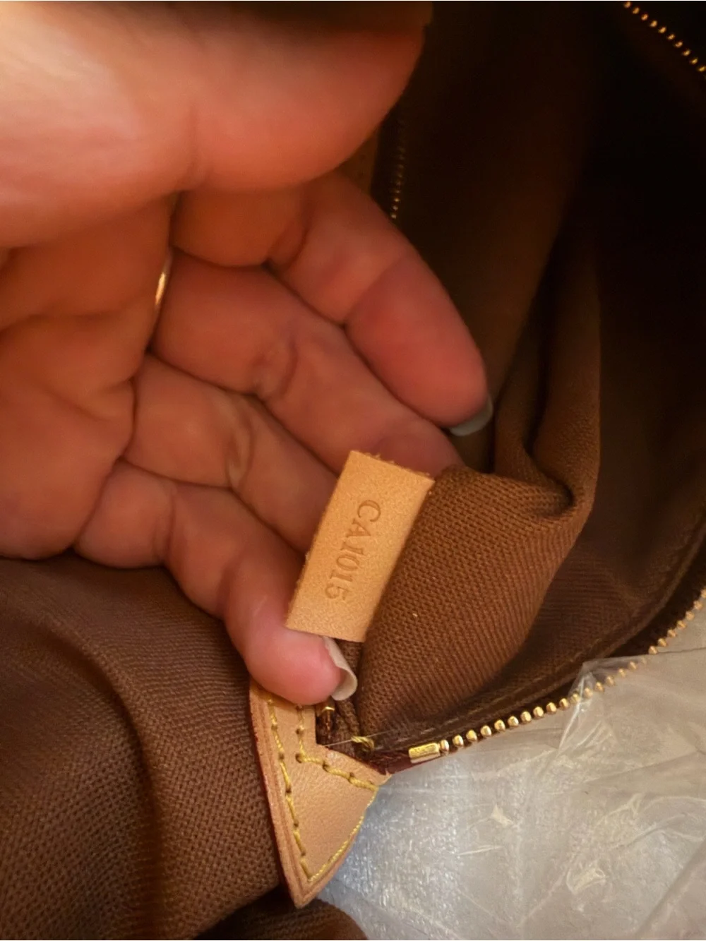 Louis Vuitton Monogram Canvas Shoulder Bag with Tan Trim